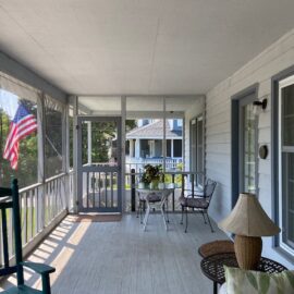 Enjoy the conversation on the screened-in porch. Quiet time starts at 10:00pm